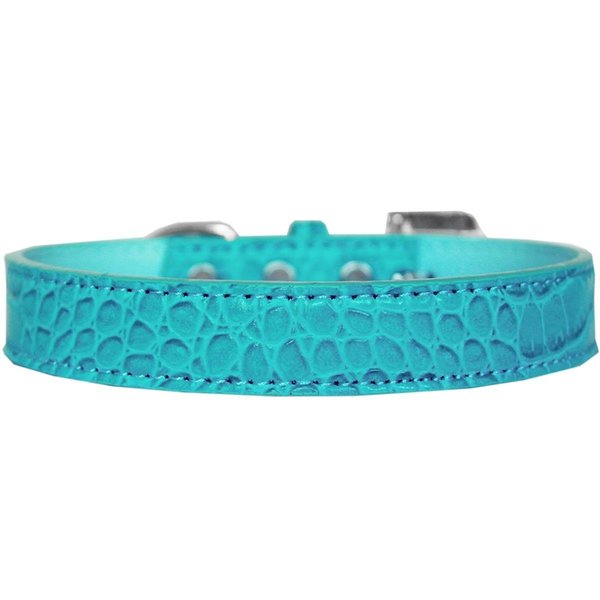 Mirage Pet Products Tulsa Plain Croc Dog CollarTurquoise Size 12 720-03 TQC12